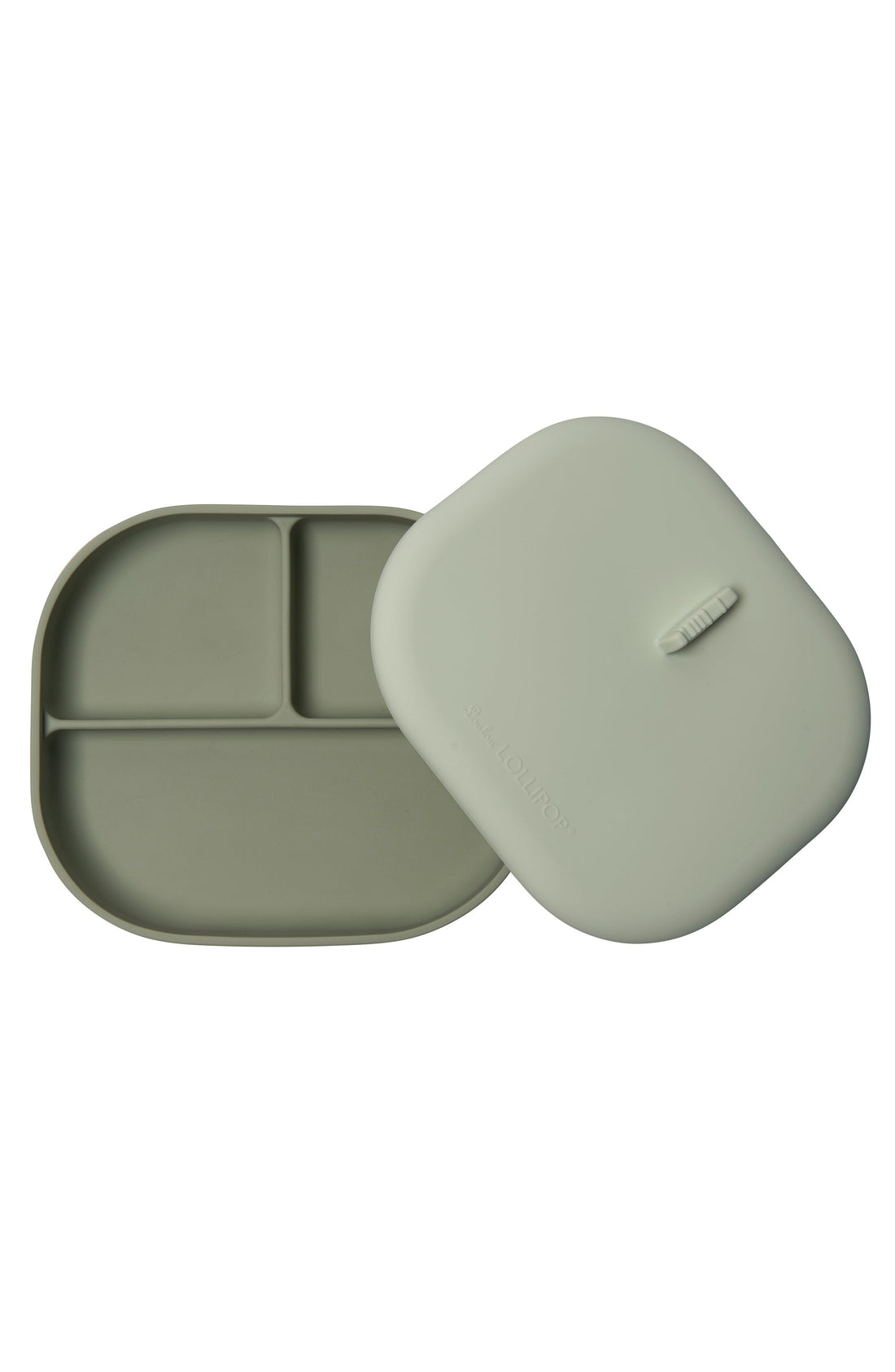 Born To Be Wild Divided Plate with Lid  Sage