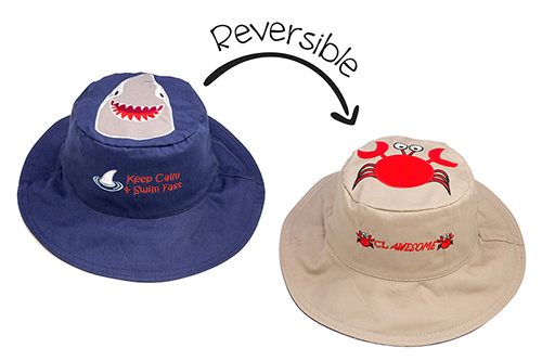 Reversible Kids & Toddler Sun Hat - Shark & Crab