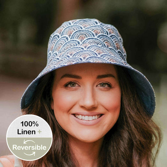 'Vacationer' Reversible Ladies Sun Hat - Sydney / Steele