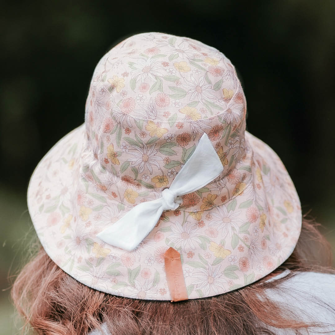 'Vacationer' Reversible Ladies Sun Hat - Wildflower / Blanc