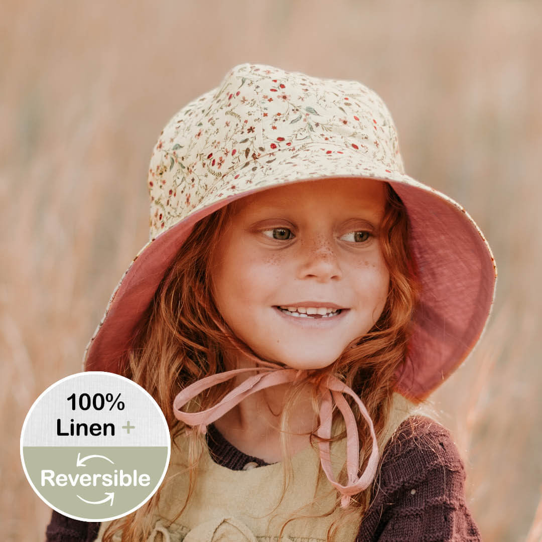 'Wanderer' Girls Reversible Sun Hat - Lucy / Rosa