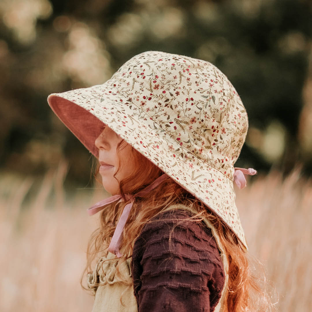 'Wanderer' Girls Reversible Sun Hat - Lucy / Rosa