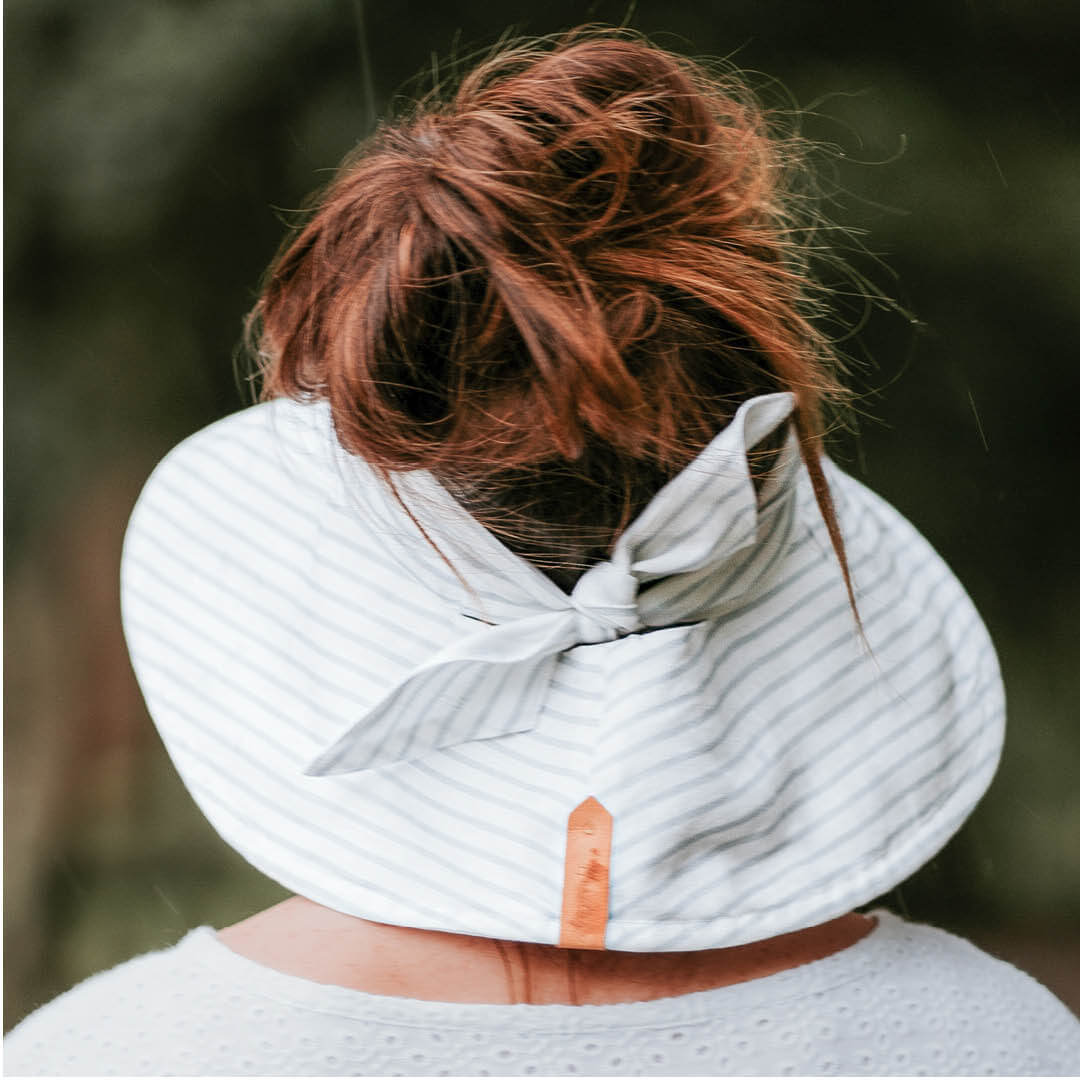 'Voyager' Ladies Wide-Brimmed Visor Sun Hat - Finley / Blanc