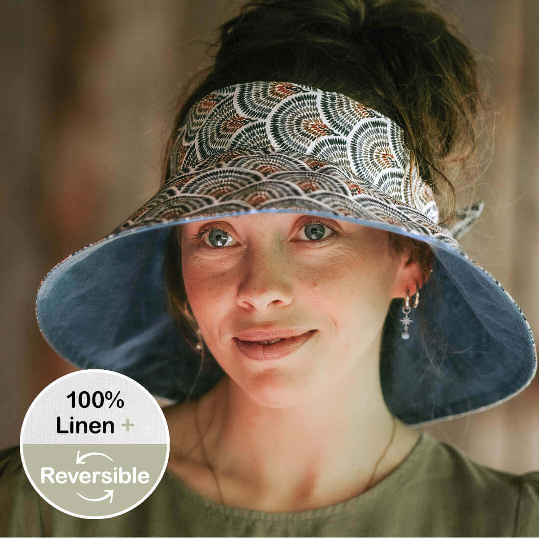 'Voyager' Ladies Wide-Brimmed Visor Sun Hat - Sydney / Steele