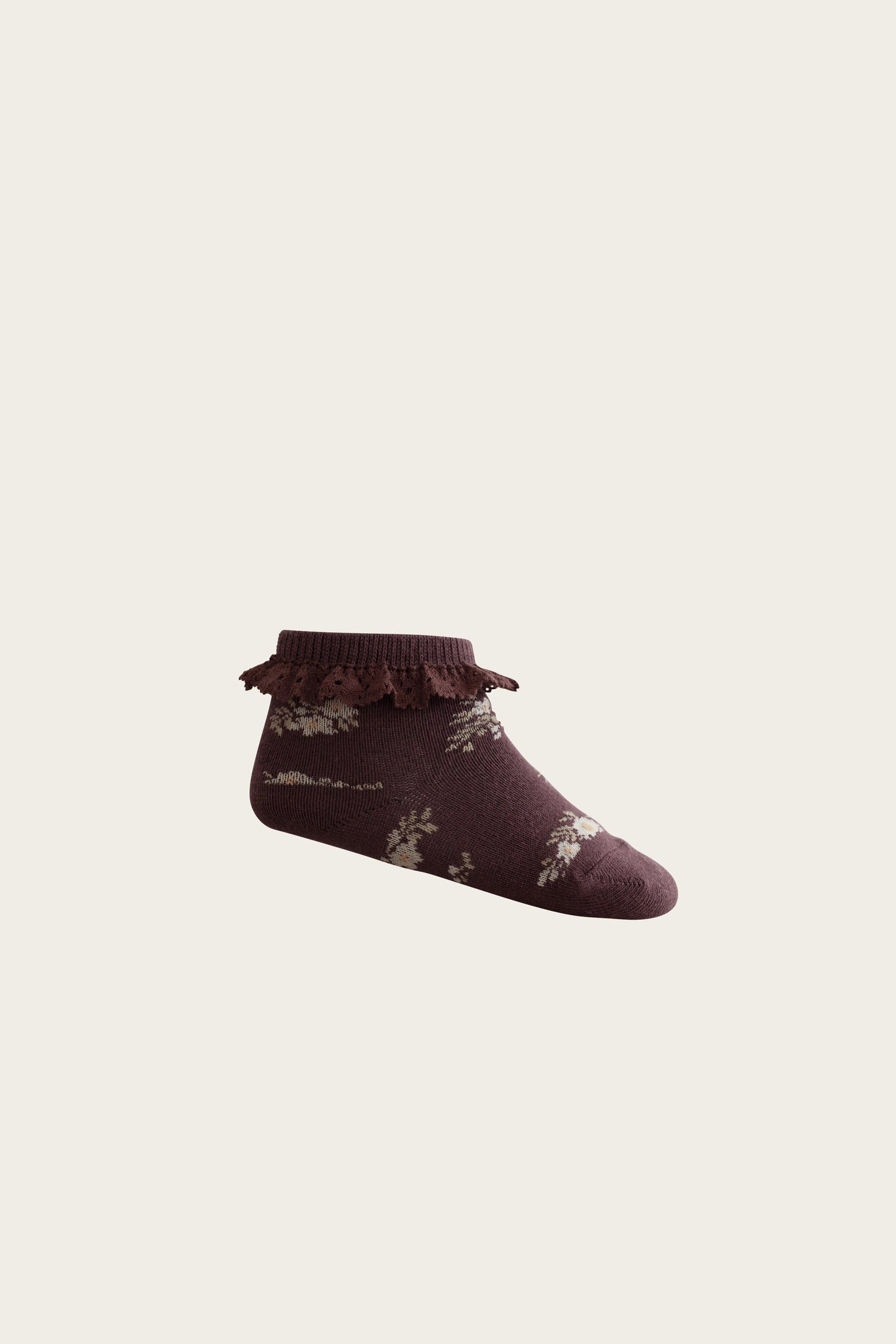 Frill Ankle Sock - Petite Fleur Blackberry