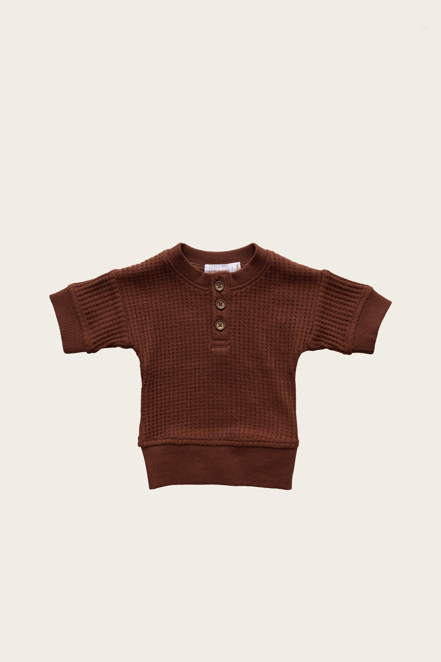 Organic Cotton Waffle Andy Top - Cherry