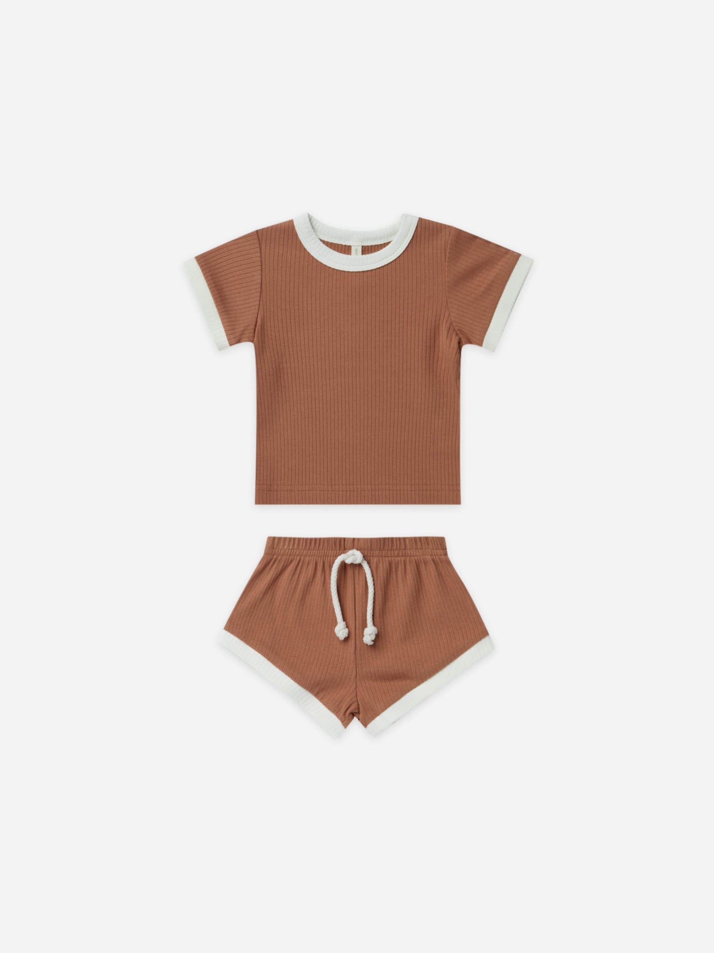 RIBBED SHORTIE SET | AMBER