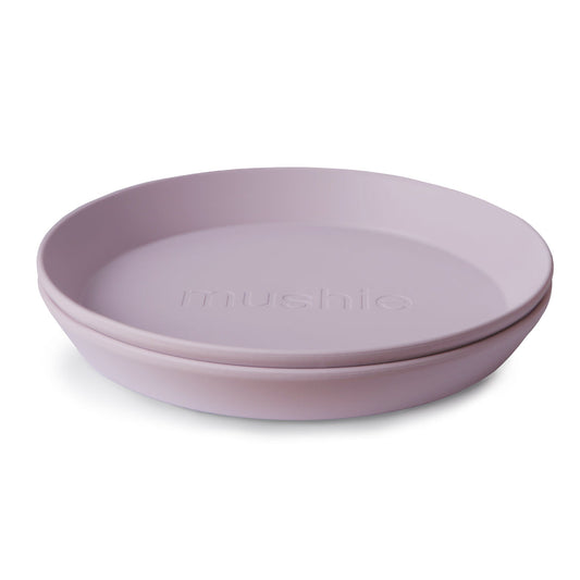 Round Dinnerware Plates, Set of 2 Soft Lilac