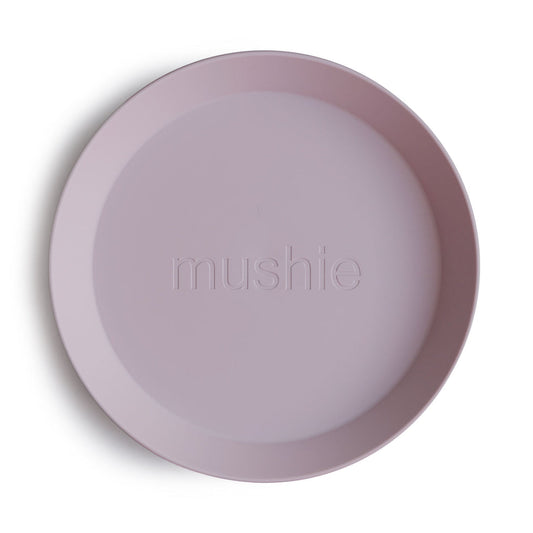 Round Dinnerware Plates, Set of 2 Soft Lilac