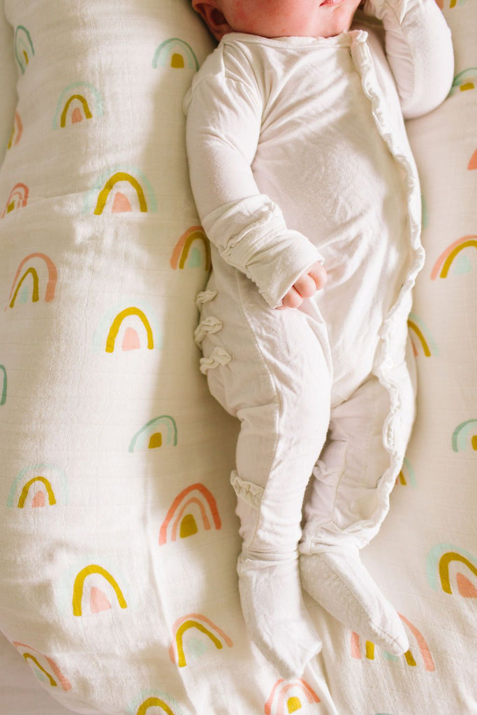 Fitted Crib Sheet - Pastel Rainbow