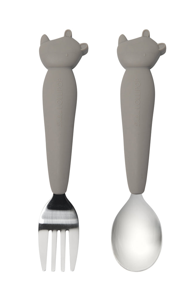 Kid's Spoon/Fork Set - Rhino