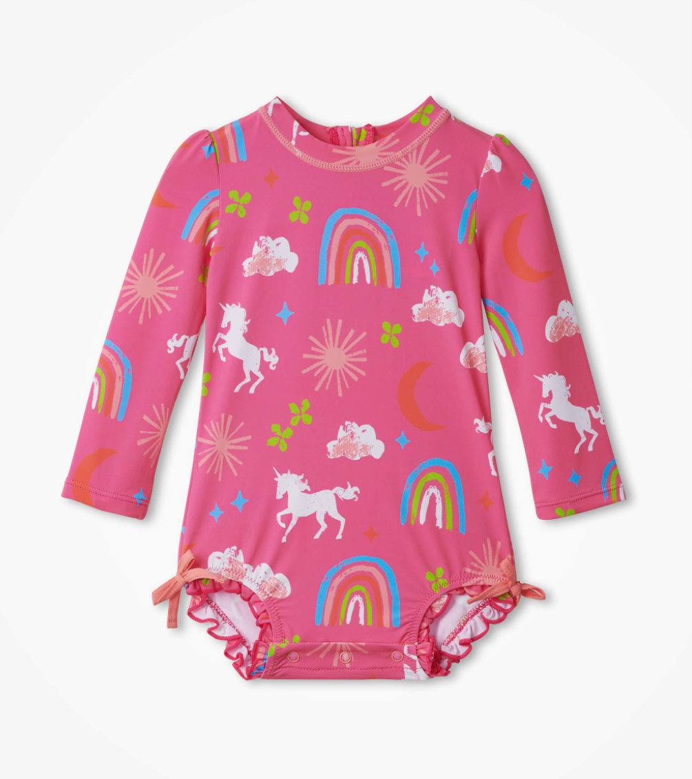 Unicorns & Rainbows Baby Rashguard Swimsuit