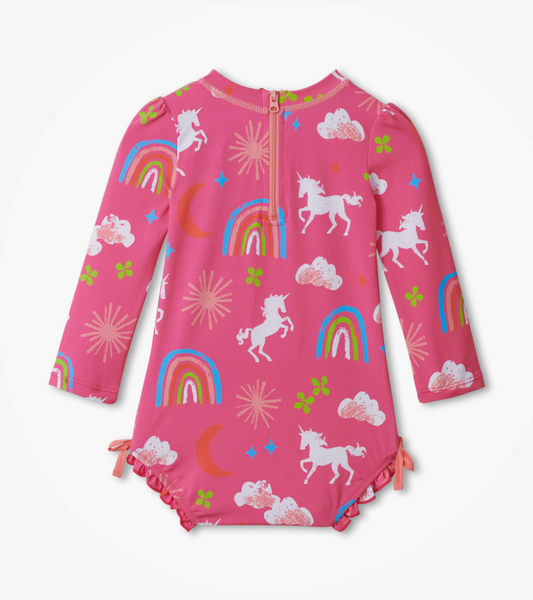 Unicorns & Rainbows Baby Rashguard Swimsuit