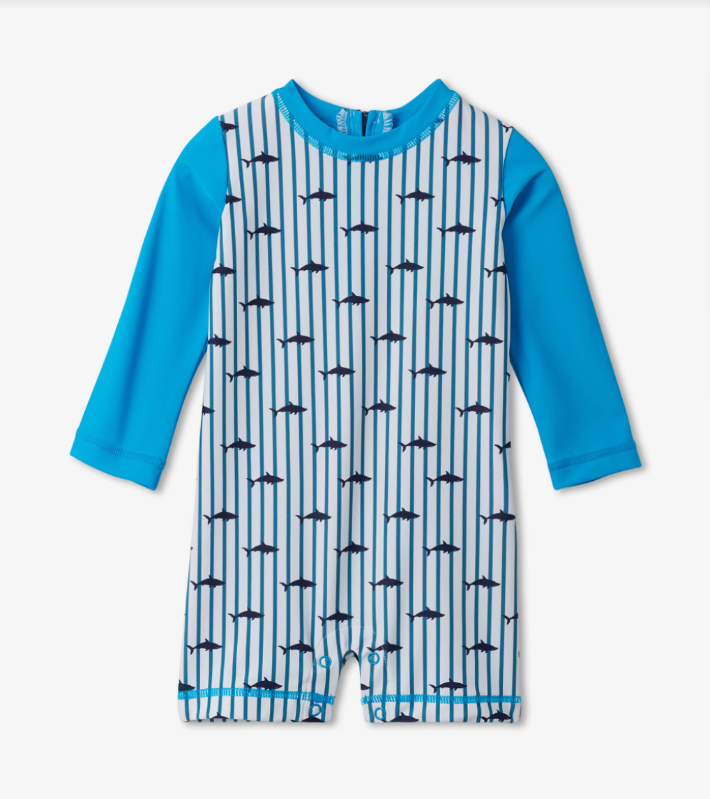 Silhouette Sharks Baby One-Piece Rashguard