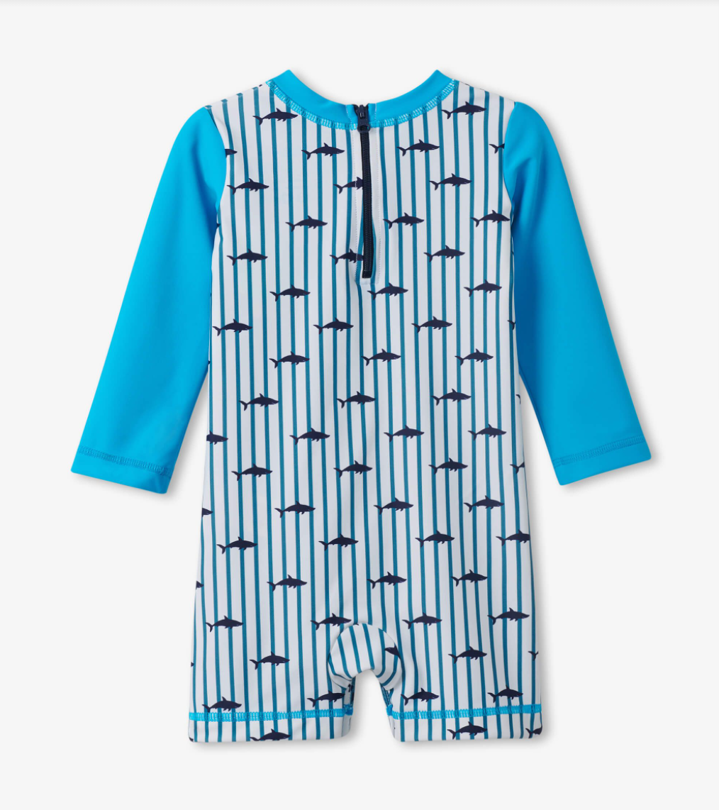 Silhouette Sharks Baby One-Piece Rashguard