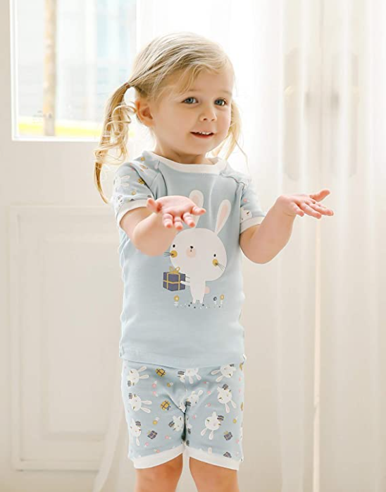 Summer Rabbit Short Sleeve Pajama Set