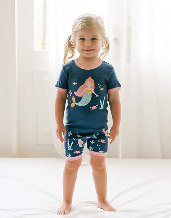 Mermaid Navy Short Sleeve Pajama Set