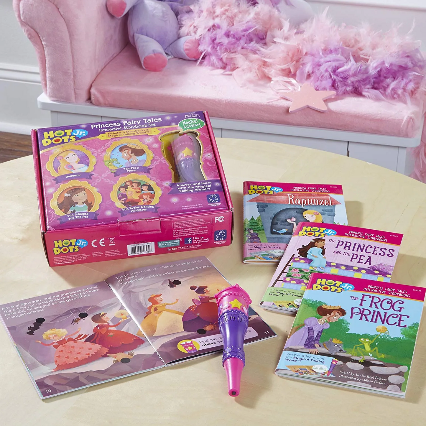 Hot Dots® Jr. Princess Fairy Tales Interactive Storybook Set with The Magical Talking Wand™ Pen