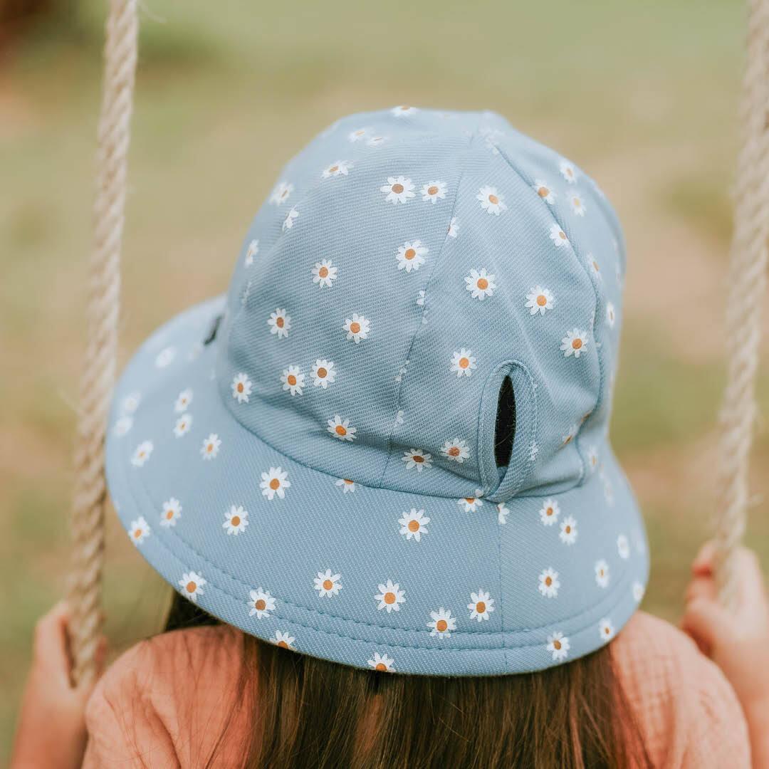 Kids Ponytail Bucket Sun Hat - Chloe