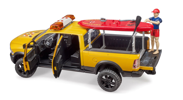 Bruder 02506 RAM 2500 Power Wagon Lifeguard w/ Figure, Stand-up Paddle and Light + Sound Module