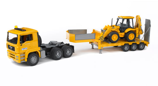 Bruder 02776 MAN TGA Low Loader w/ JCB Backhoe Loader