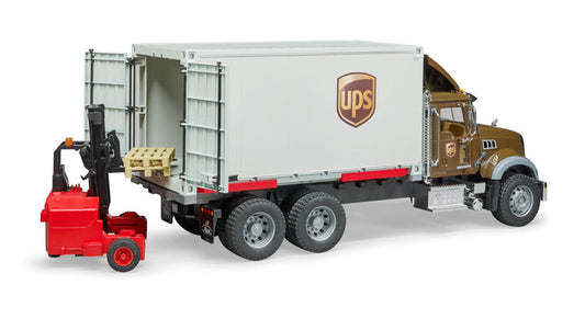 Bruder 02828 MACK Granite UPS Logistics Truck and Forklift