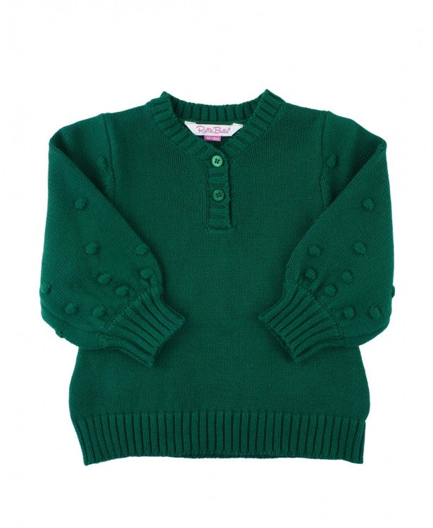 Evergreen V-Neck Bobble Sweater