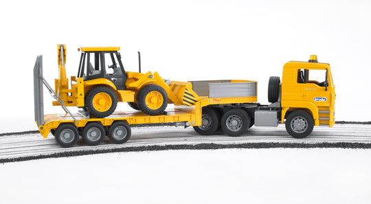 Bruder 02776 MAN TGA Low Loader w/ JCB Backhoe Loader