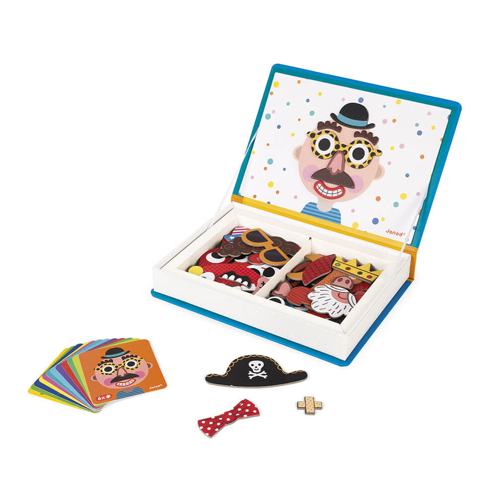 BOY'S CRAZY FACES MAGNETI'BOOK, 70 MAGNETS