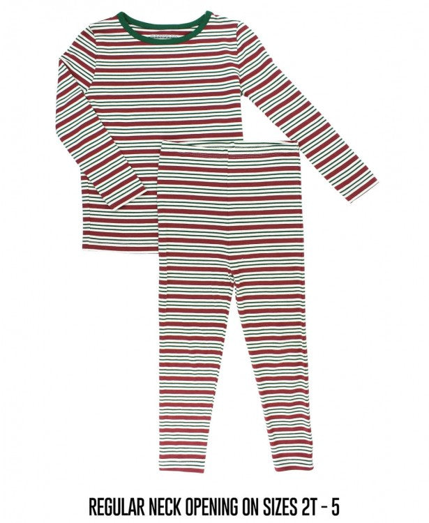Peppermint Stripe Snuggly 2pc Pajamas