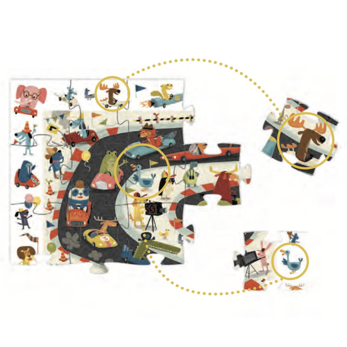 Automobile Rally 54pc Observation Jigsaw Puzzle + Poster
